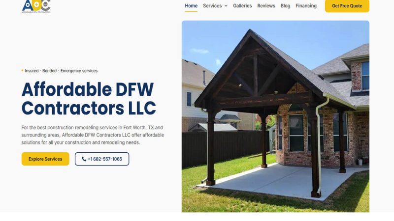 Affordable DFW Contractors construction website design in Dallas-Fort Worth