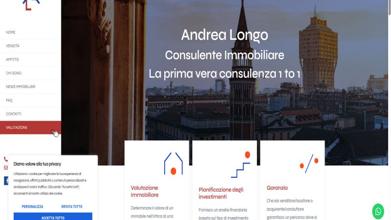 Andrea Real Estate professional website design in Italy